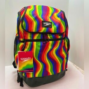 NWT Speedo Teamster 2.0 Large Rainbow Psychedelic Wave Backpack Brand New!